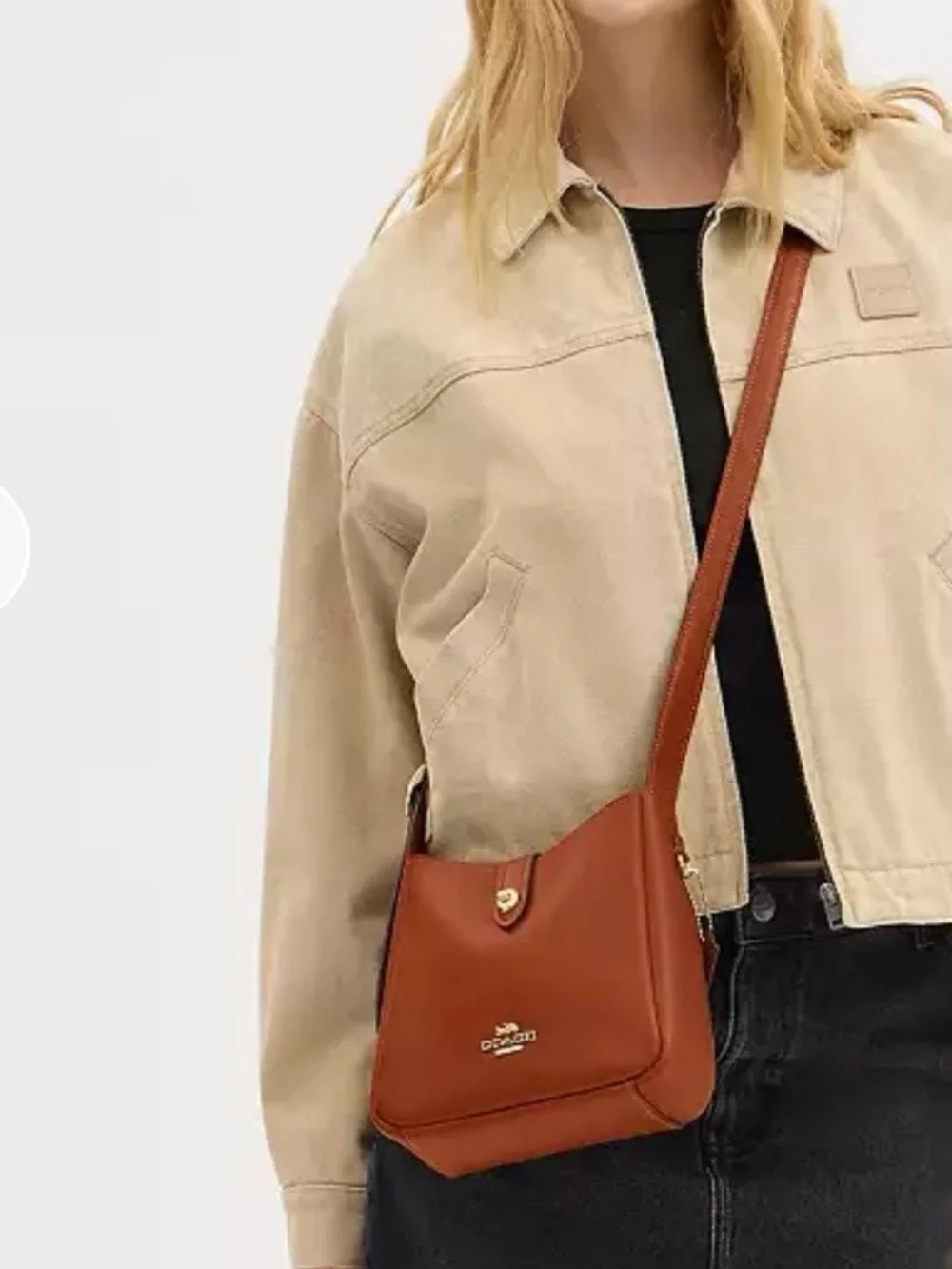 COACH Mini Hadley Leather Crossbody Bag in Brown - Picture 8 of 8